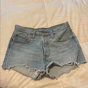 Levi Light Blue Denim Cutoff Shorts